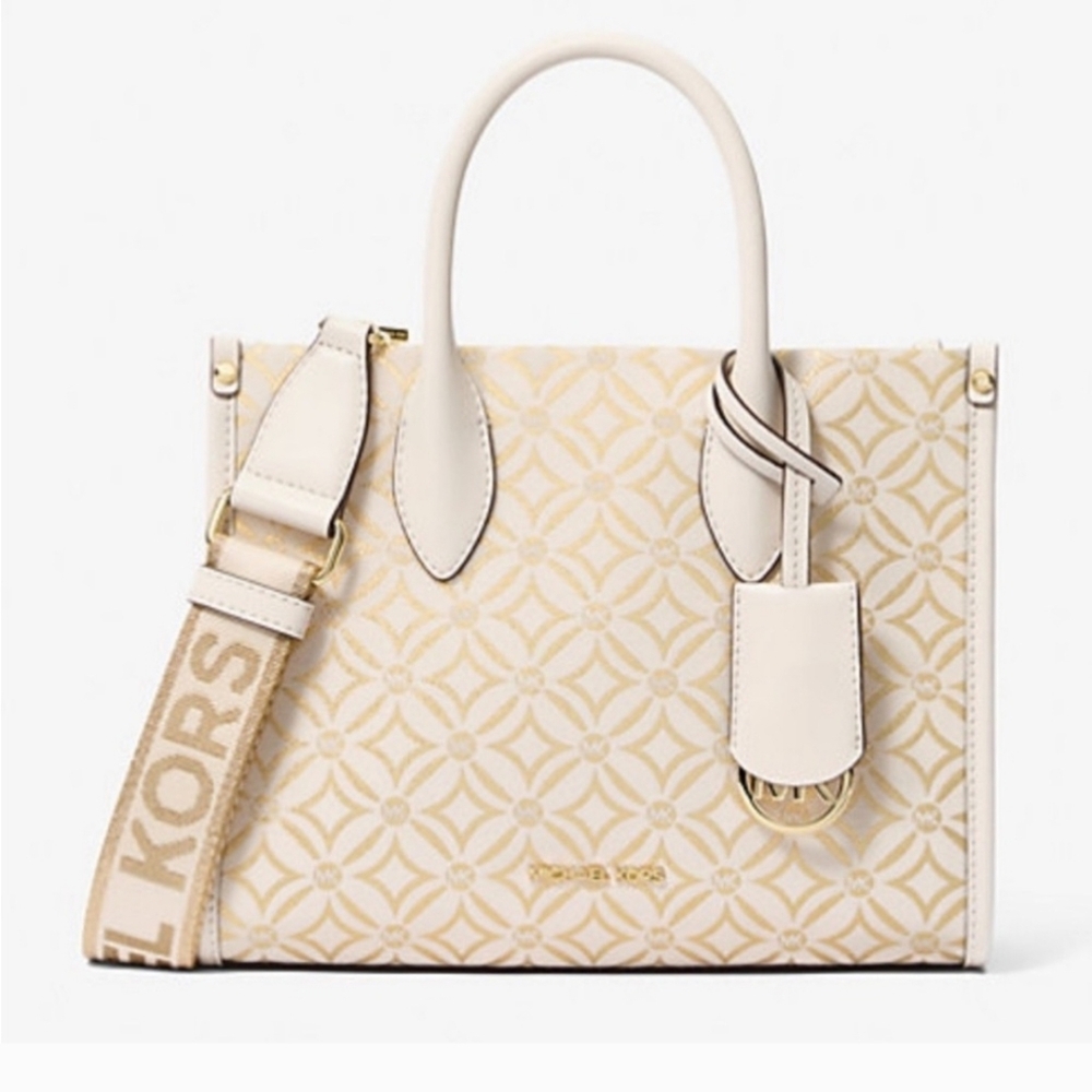 Michael Kors Cream and Gold Satchel NWT